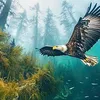 نسر تحت الماء 🦅🌊
