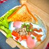 ไข่กระทะอาหารเช้า🍳🥪🧋
