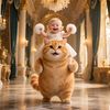 The orange cat and the baby