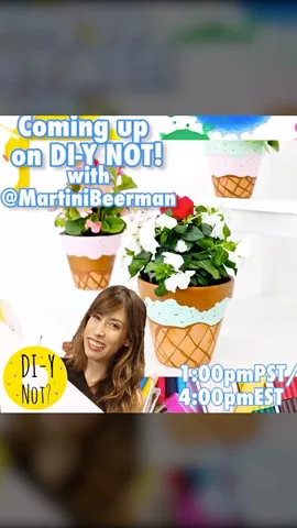 Come and make #IceCream #FlowerPots today on #DIYNOT w @martinibeerman see you then!