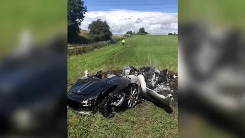 Man Crashes $260,000 Ferrari Immediately After Buying It 😱 #crash #ferrari #fail