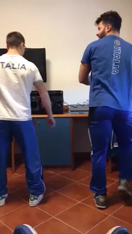 Ready for the #dance of the European #Weightlifting Champion Mirco Scarantino? 🏋️🎵3,2,1! GO!🕺 #ItaliaTeam