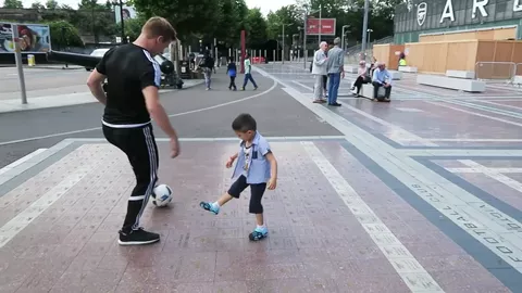This kid is too cute!!!! Street football vs Kid 👍😀