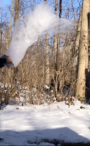 Water freezing in mid air! Always wanted to try this. Go watch it on my YouTube page! Link in bio 