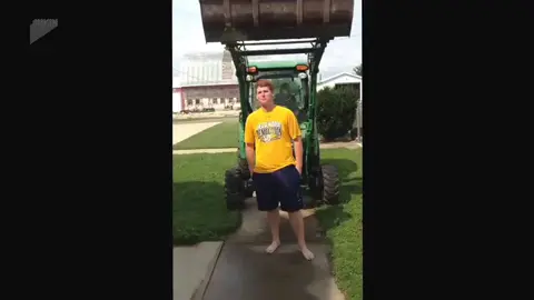 ALS Ice Bucket Challenge Fail Tractor Hits Head #fail #comedy