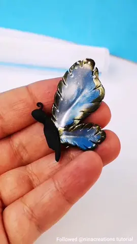 #DIY #crafts #craft Golden blue butterfly   @ninacreations  Music: WanderMusician: @iksonofficial