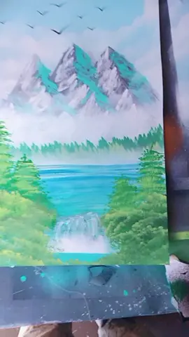 Like for Bob Ross! #bobross #spraypaintart #spraypaint #featureme #foryou #art #nature
