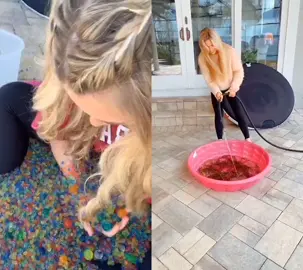 The results of 350k orbeez😂They got all over my porch hehe oops #foryou