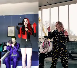 duetting until puddins joins me❤@jokersknives #puddinfamily #cosplaycouple #harleyquinn #joker #mad