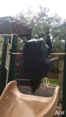 my mom tried showing off at the park #friyay #karma #showoff #afv 😂