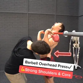 #barbell #overheadpress for #shoulder day✔️This movement is difficult for most- modify to you🏋️‍♀️#gym #Fitness #fyp #bodybuilding #fit #crossfit