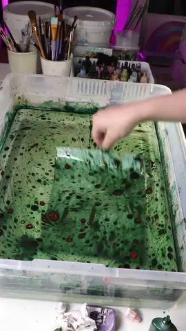 Swamp water art #satisfying #green #painting