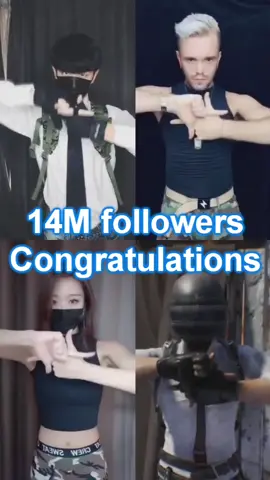 <14m followers congratulations! @Aleks Kost >@Cindy👄 @林航航 그땐 모두 무명,현재는 모두 공식계정(