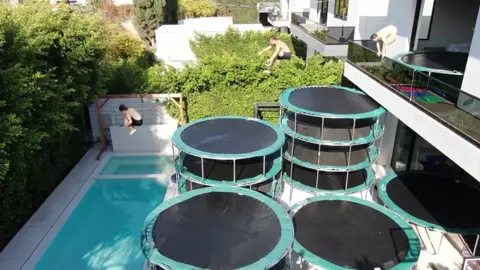 Do you think I landed on him😱 @pashatheboss3 @aaroncraven1 #foryou #tiktok #fyp #trampolines #pool