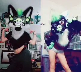 #duet with @cryptic_lupine had to get the grumpy blue and green dudes together #furry #furryfandom #fursuiter #fursuit