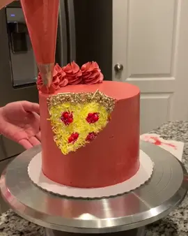 It’s “pizza” time! 🤪🍰 #cake #cakevideo #cakestyle #cakedecorating #cakedecorator #wilton #cakeart #baker #fyp #sprinkles #geode