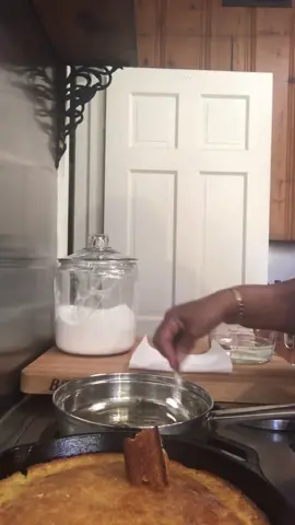 Homemade syrup. Be careful it’s hot. It’s what we used to put on biscuits and eat with cornbread #cornbread #biscuits #syrup #food #okboomer #cook