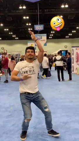 At the Los Angeles Fit Expo TIkTok -ing @lvft #lafitexpo #Fitness #yummychallenge  #lvft #focusfitapparel
