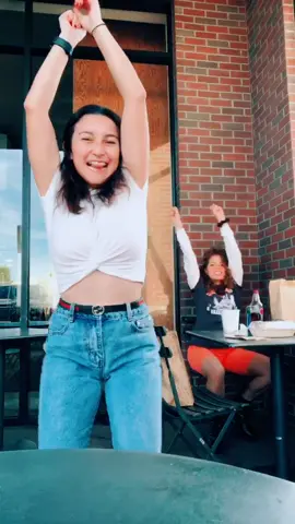 Trying to get rid of our fear of doing Tik Toks in public😅 @mahoganylox #foryou #bestfriendchallenge