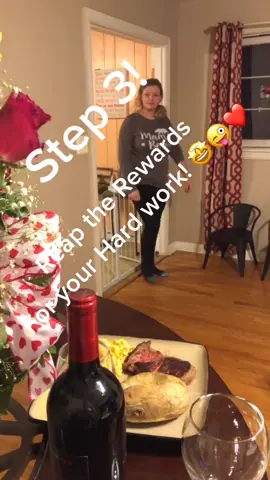 Date night secret for all the fellas out there! Hey ladies, is this cheating? 🤣 #chef #dinner #cook #surprise #datenight #hotwife #flowers #wine #fyp