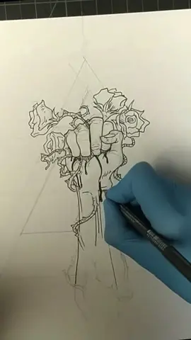 wild. #timelapseart from the last #inktober . #art #artist #penandink #drawing #tattoodesign #roses #thorns #fyp #sketch #anatomy #hands #wild #smart
