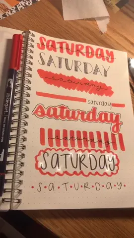 saturday header ideas!!!! only one more left! #fyp #pinterest #BulletJournal #bulletjournalideas #pens #kingart #lettering #art