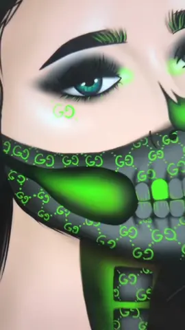 face chart ⏩ makeup look: billie eilish skull 💚🖤🦠 #foryou #myaesthetic #PlayWithLife #viral