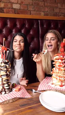 have you ever seen #pancakes  this tall? throw back with @candyandcocoa in London #ButterGlossPop #wishmeluck #makeadrink