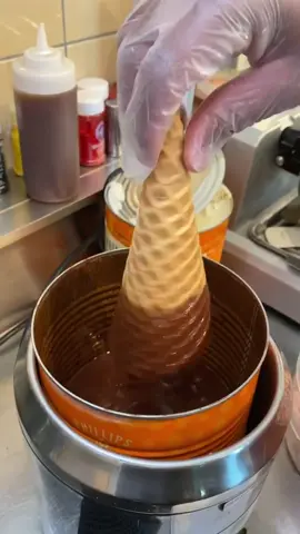 Ever wondered how Ice Cream CONES are made?! 😯🍦 #cone #icecreamcone #chocolate #sprinkles #howitsmade