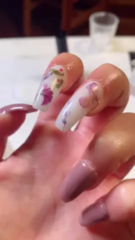 first time using a temporary tattoo in 10 years #polygel #flowernails #polygelnails #nails #nailart #DIY #tattoo