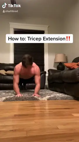 Tricep Extension Push Up Guide - When step 1 get’s easy, move on to step 2 👍 #pushups #bafitbrad #strengthtraining #fyp