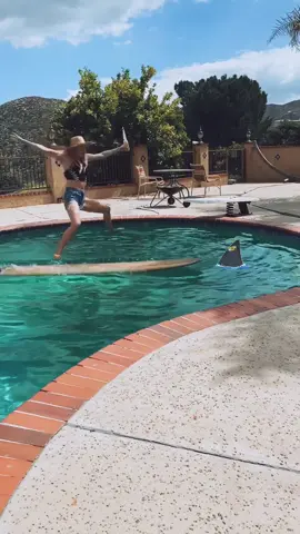 He’s even in the freaking pool  #sharkattack #fyp #foryoupage #skark #itiswhatitis #reallifeathome #earthhour #moreyouknow #theworst #runnin #poolday