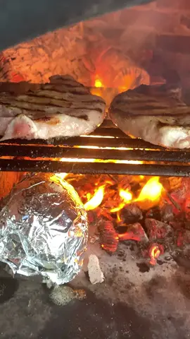 Pork chops are getting kissed by the flames 🔥 #fy #fyp #flamekissed #fire #cooking #chef