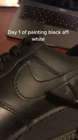 Day 1 of painting black af1 white #customs #af1 #satifying #customaf1 #sneakers #shoes #blackaf1