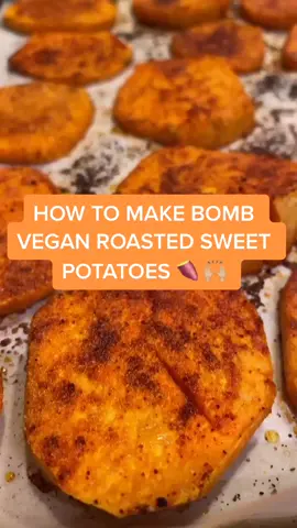 The BEST sweet potatoes you’ll ever have. They are lit. 🔥 🔥 🔥 #veganrecipe #plantbaseddiet #foodblogger #healthycooking #veganfood #veganrecipes