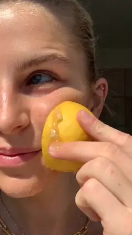 Easy lemon face scrub ✨ GLOWY SKIN #homemade #lemon #facescrub #beauty #DIY #easy #viral #tip #glowy #skin