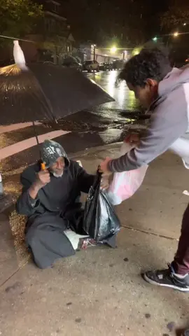 😢 He Has Nowhere To Stay 🥺 So We Gave Him Food And Umbrella ☔️ Stay Warm And Safe  Pal 🙏❤️ @itsavage #foryou #help #give #Love #homeless