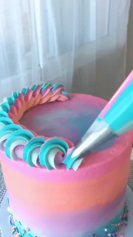 multicolored rope piping ✨ #cake #cakedecorating #cakevideo #satisfying #asmrvideo #baking