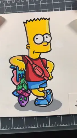 Bart Simpson just chillin #vibewithme #jumpman #mycrib #retailtherapy #drawing #painting #artist #art #fyp