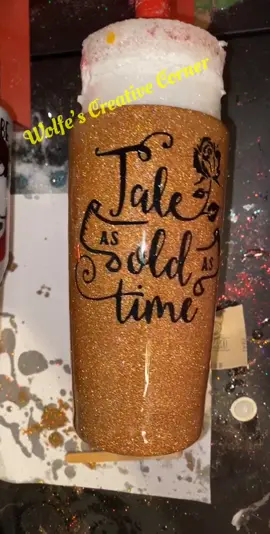 Tale that’s old as time 🌹Message me for details about it! 🤩 #glittertumbler #beautyandthebeast #customtumbler  #taleasoldastime #tumbler
