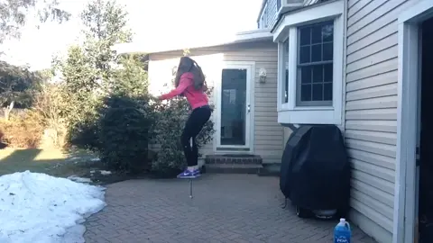 My best friend decided to pogo stick with no hands and this happened #fyp #foryoupage