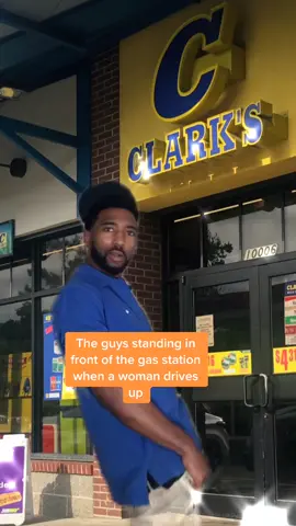 The people in front of the gas station can not WAIT for somebody to pull up to bother lol #gasstation #womensrights #staysafe #women