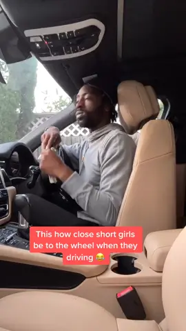 This how close short girls be to the wheel when they driving 😂 #fyp #foryou #foryoupage