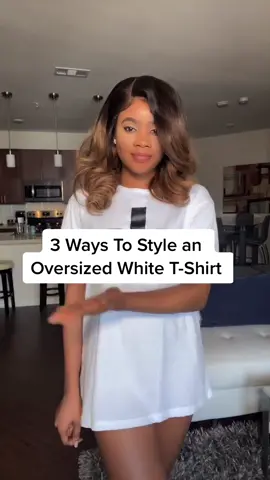 Style a white T! #TikTokFashion #styletips #style #fyp #foryourpage #fashionhacks #myoutfit #OOTD #myootd #mystyle #blackgirl #indoorlooks #minivlog