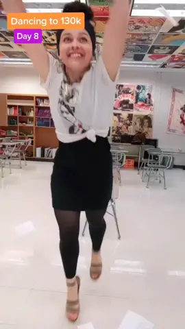 I got to be in my classroom one last time! Holding all my students' names in my hands hoping they're all safe and happy 🌞 #dancingto130k