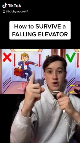 How to SURVIVE a FALLING ELEVATOR 😱 #fyp #smart #survival #facts #gasp #elevator