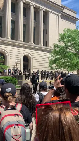 the moment a police officer came from the police line to kneel WITH us. #cincinnati #ohio #blacklivesmatter #police #cop #cinci