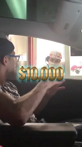 Asking a drive thru worker if he would quit his job if I gave him $10,000 and THIS IS WHAT HE HAD TO SAY! 😂 #foryou #drivethru #money #viral