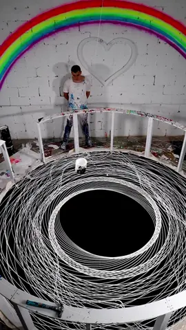 Modern Art = I could do that but you didn’t. Pendulum painting by CS 🌀⚫️ #oddlysatifying #spirograph #spiralart