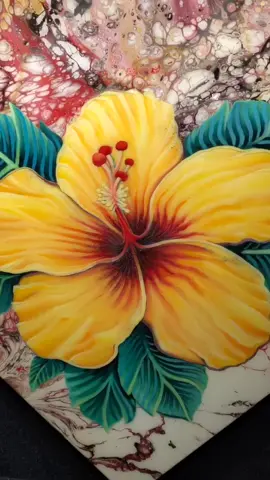 I swear its the same painting. #art #painting #abstract #hibiscus #resinart #fluidart #pourart #fyp